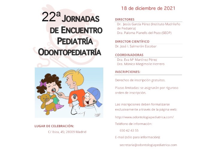 22ª Jornadas Pediatría Odontopediatría